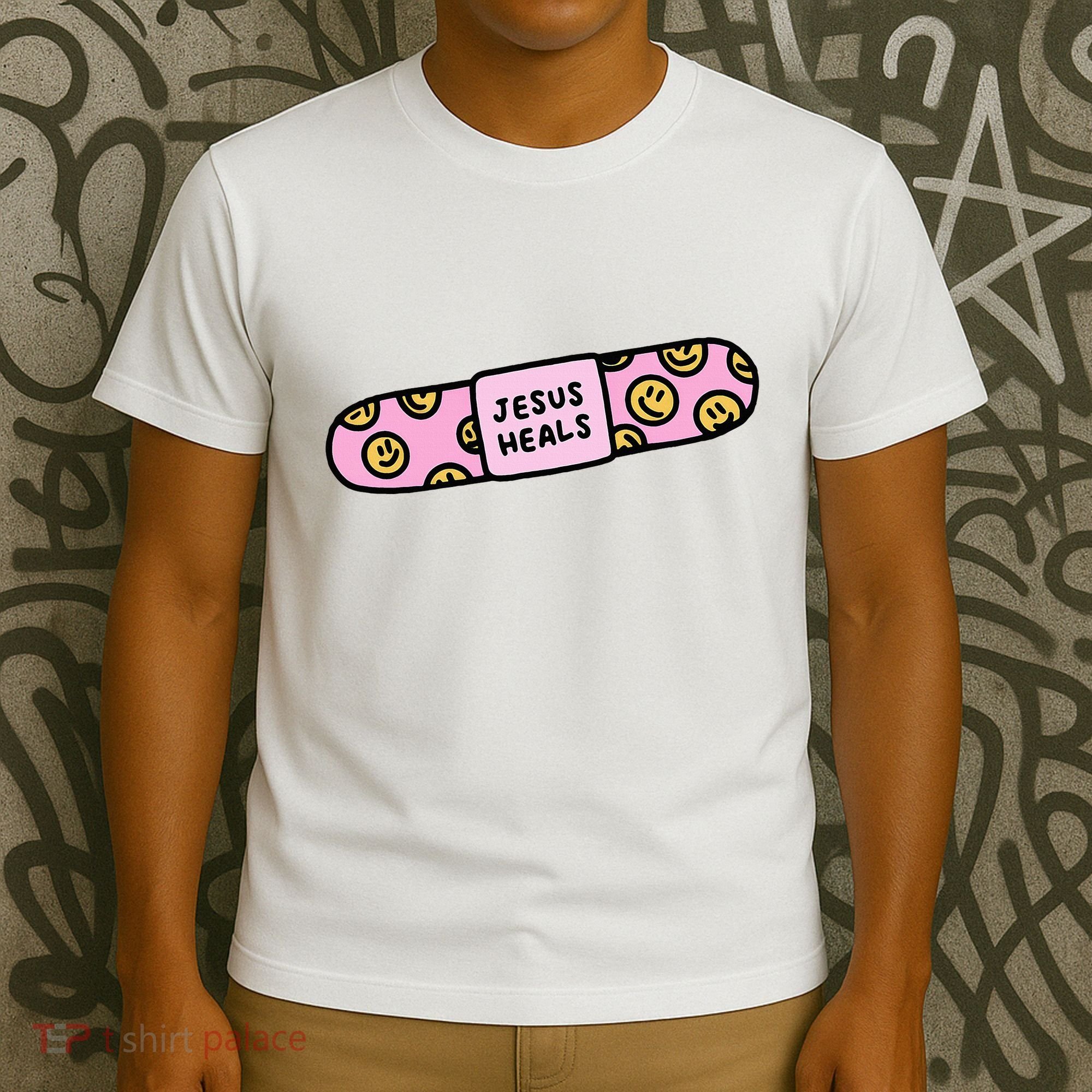 Jesus Heals Bandaid Christian Faith Healing Bible Verse T-Shirt