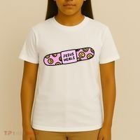 Jesus Heals Bandaid Christian Faith Healing Bible Verse T-Shirt thumb 4