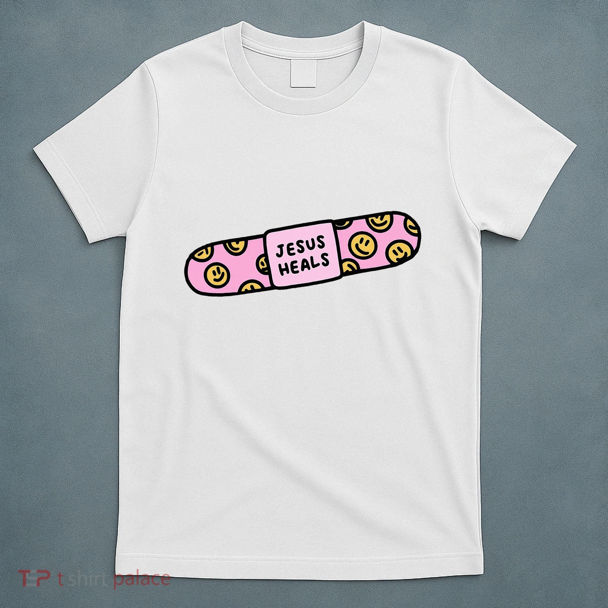 Jesus Heals Bandaid Christian Faith Healing Bible Verse T-Shirt