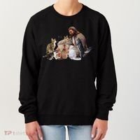 Jesus Hugs Cats Funny Cats Women's Sweatshirt thumb 0