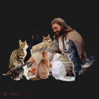 Jesus Hugs Cats Funny Cats Women's Hoodie thumb 2