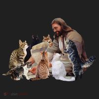 Jesus Hugs Cats Funny Cats Hat thumb 2