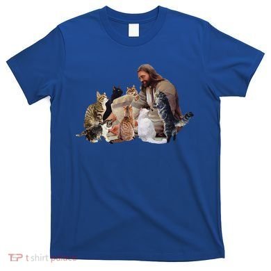 Jesus Hugs Cats Funny Cats T-Shirt