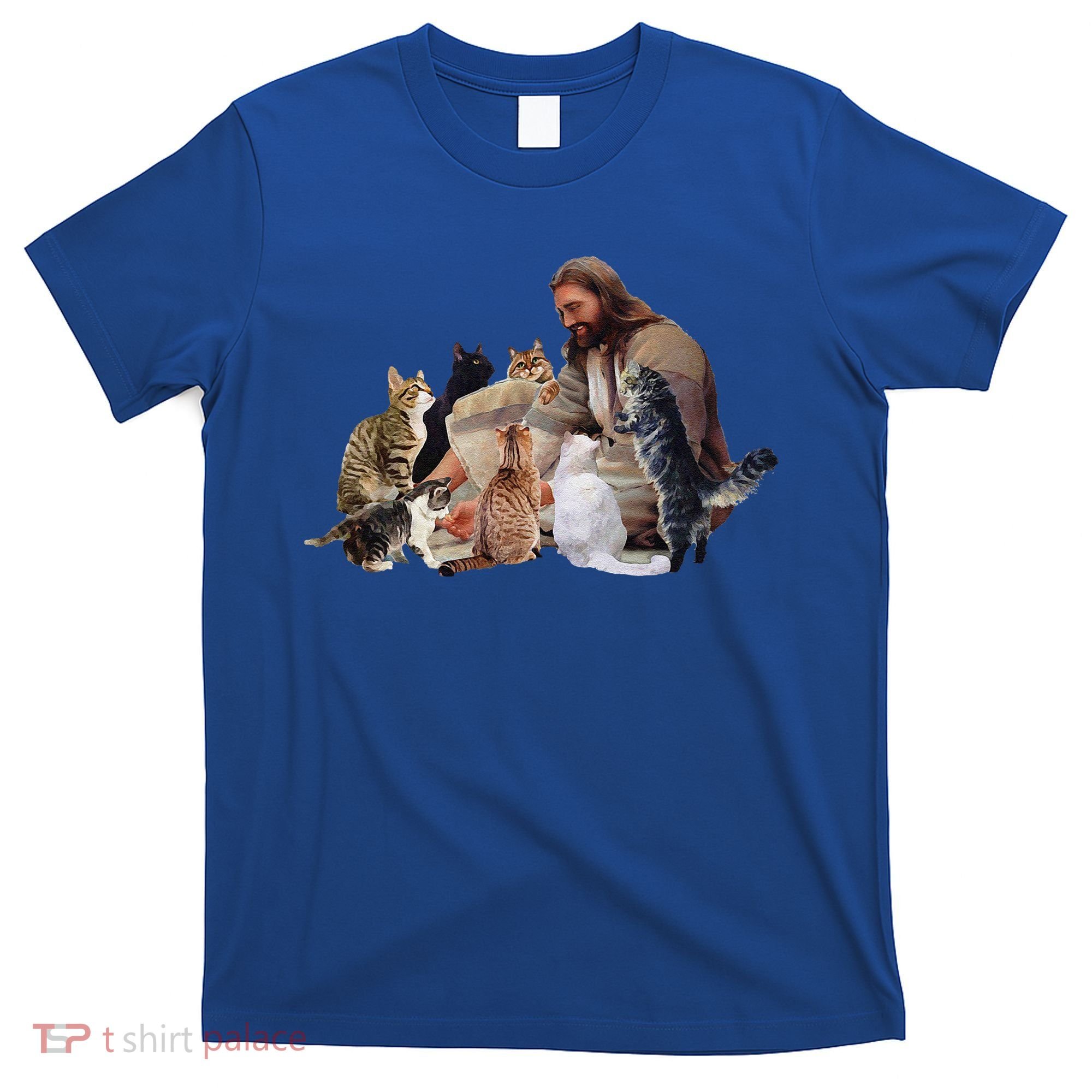 Jesus Hugs Cats Funny Cats T-Shirt
