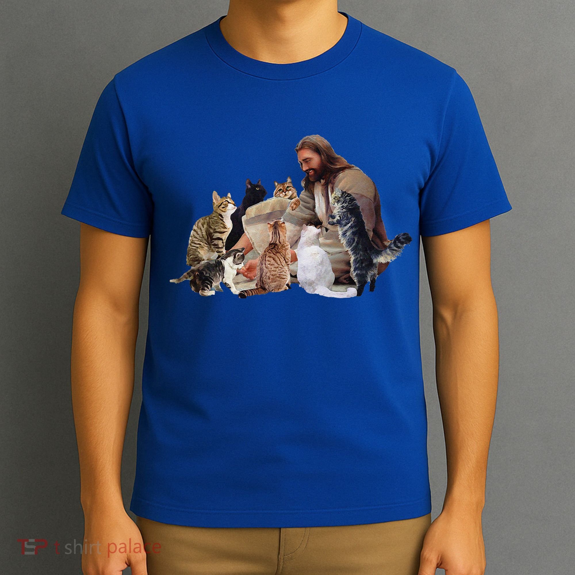 Jesus Hugs Cats Funny Cats T-Shirt