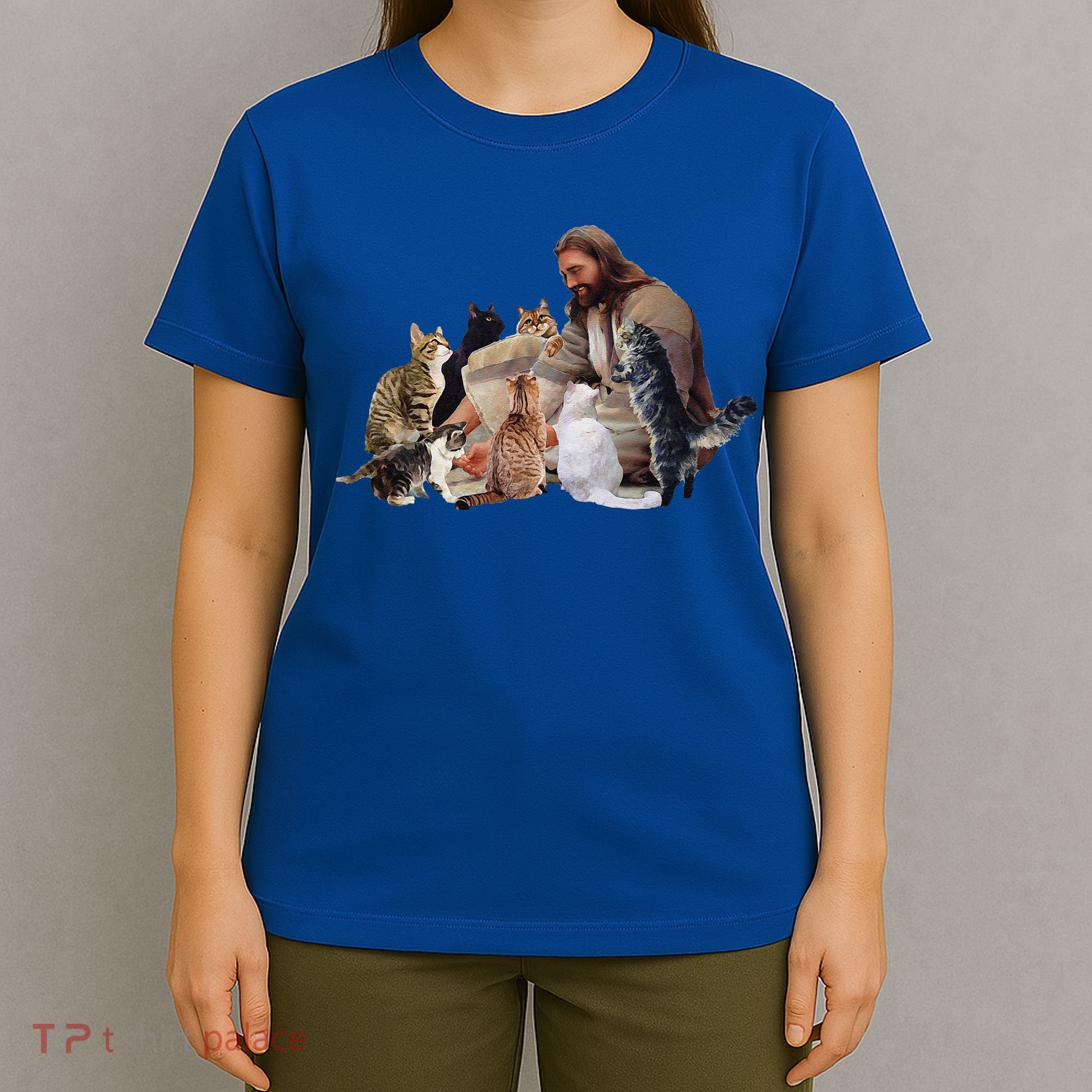 Jesus Hugs Cats Funny Cats T-Shirt