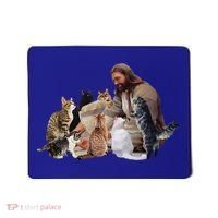 Jesus Hugs Cats Funny Cats Mousepad thumb 0