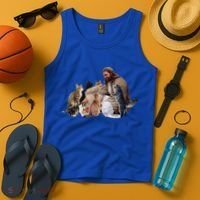 Jesus Hugs Cats Funny Cats Tank Top thumb 4