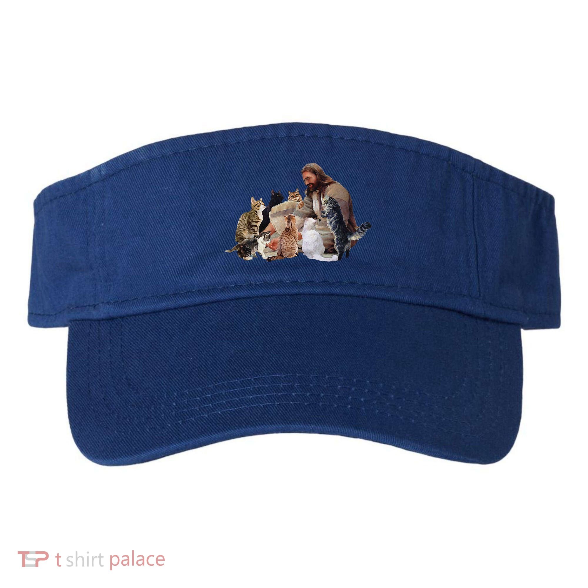 Jesus Hugs Cats Funny Cats Visor