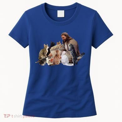 Jesus Hugs Cats Funny Cats Women's T-Shirt