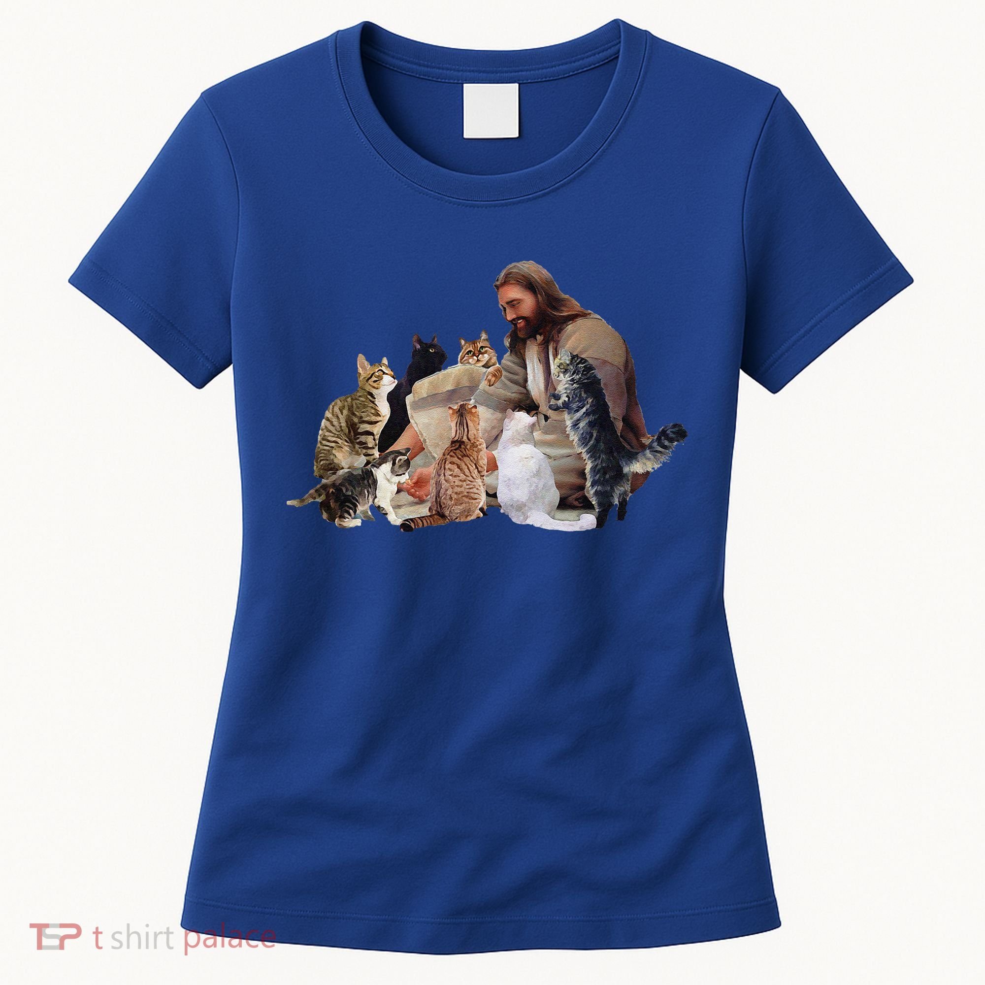 Jesus Hugs Cats Funny Cats Women's T-Shirt