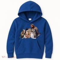 Jesus Hugs Cats Funny Cats Kids Hoodie thumb 0