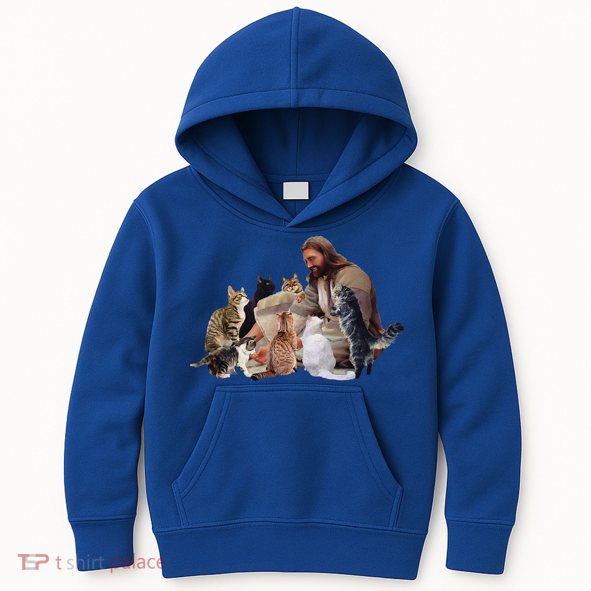 Jesus Hugs Cats Funny Cats Kids Hoodie