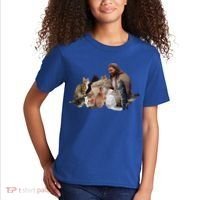 Jesus Hugs Cats Funny Cats Kids T-Shirt thumb 2