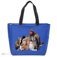 Jesus Hugs Cats Funny Cats Tote Bag thumb 0