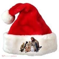 Jesus Hugs Cats Funny Cats Santa Hat thumb 0
