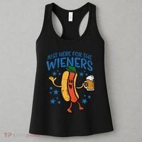 Just Here For The Wieners Hotdog Funny Oktoberfest Women's Tank Top thumb 3