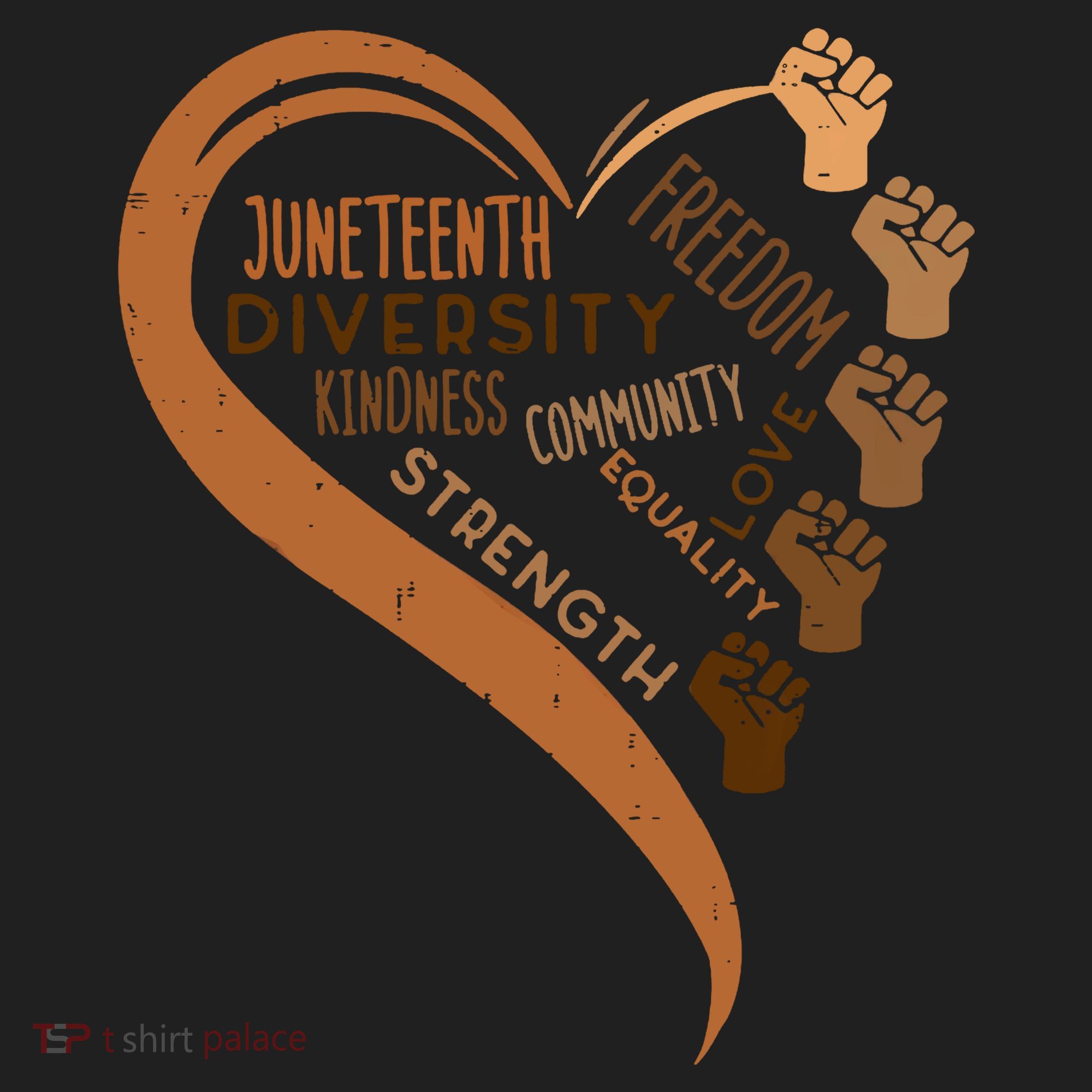 Juneteenth Heart Fists Black History Melanin Women's Sweatshirt