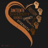 Juneteenth Heart Fists Black History Melanin Coaster thumb 2