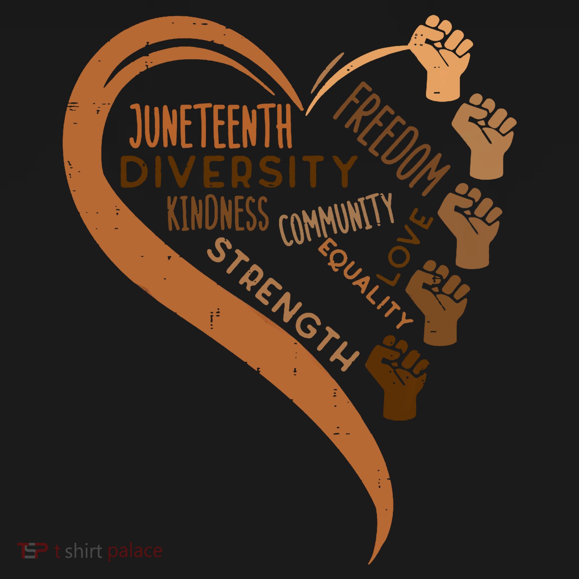 Juneteenth Heart Fists Black History Melanin Tote Bag