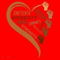 Juneteenth Heart Fists Black History Melanin Santa Hat thumb 1