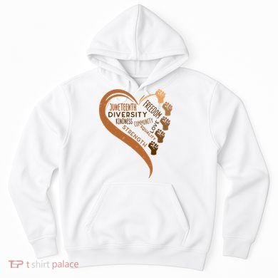 Juneteenth Heart Fists Black History Melanin Hoodie