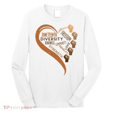 Juneteenth Heart Fists Black History Melanin Long Sleeve Shirt