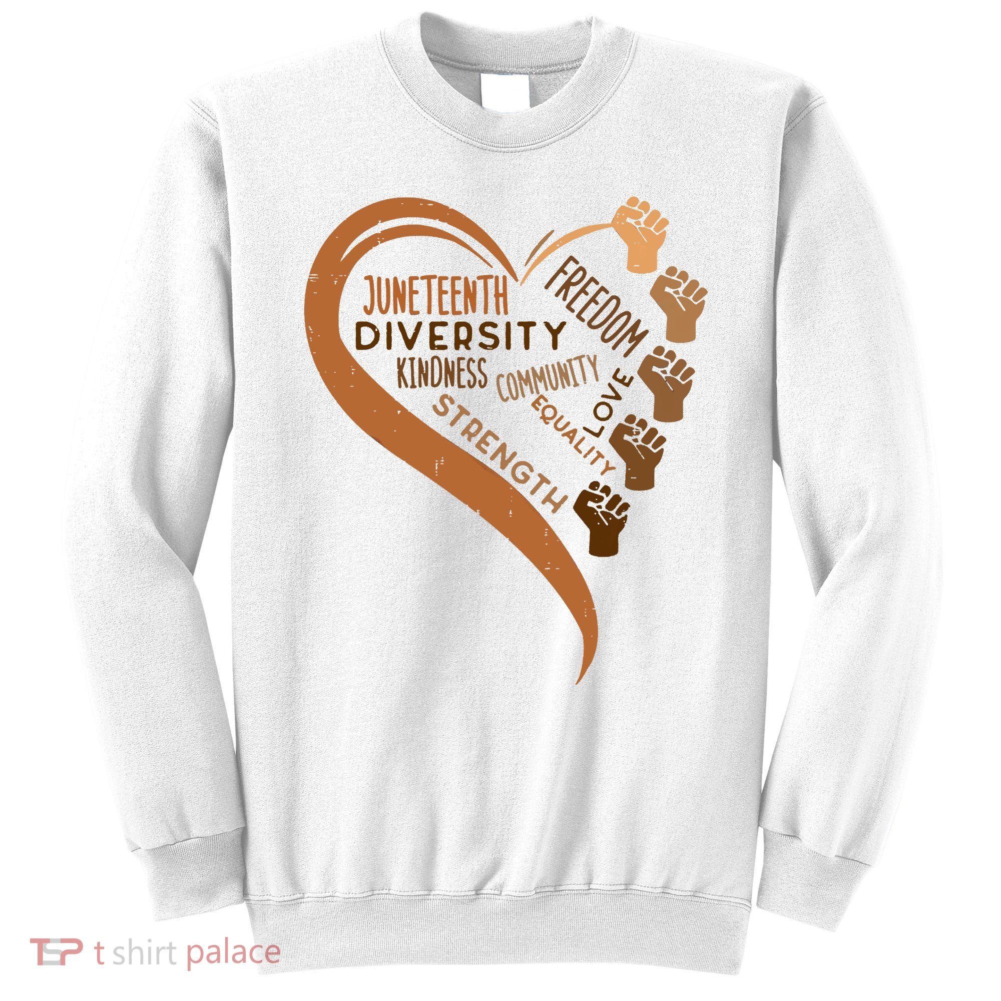 Juneteenth Heart Fists Black History Melanin Sweatshirt
