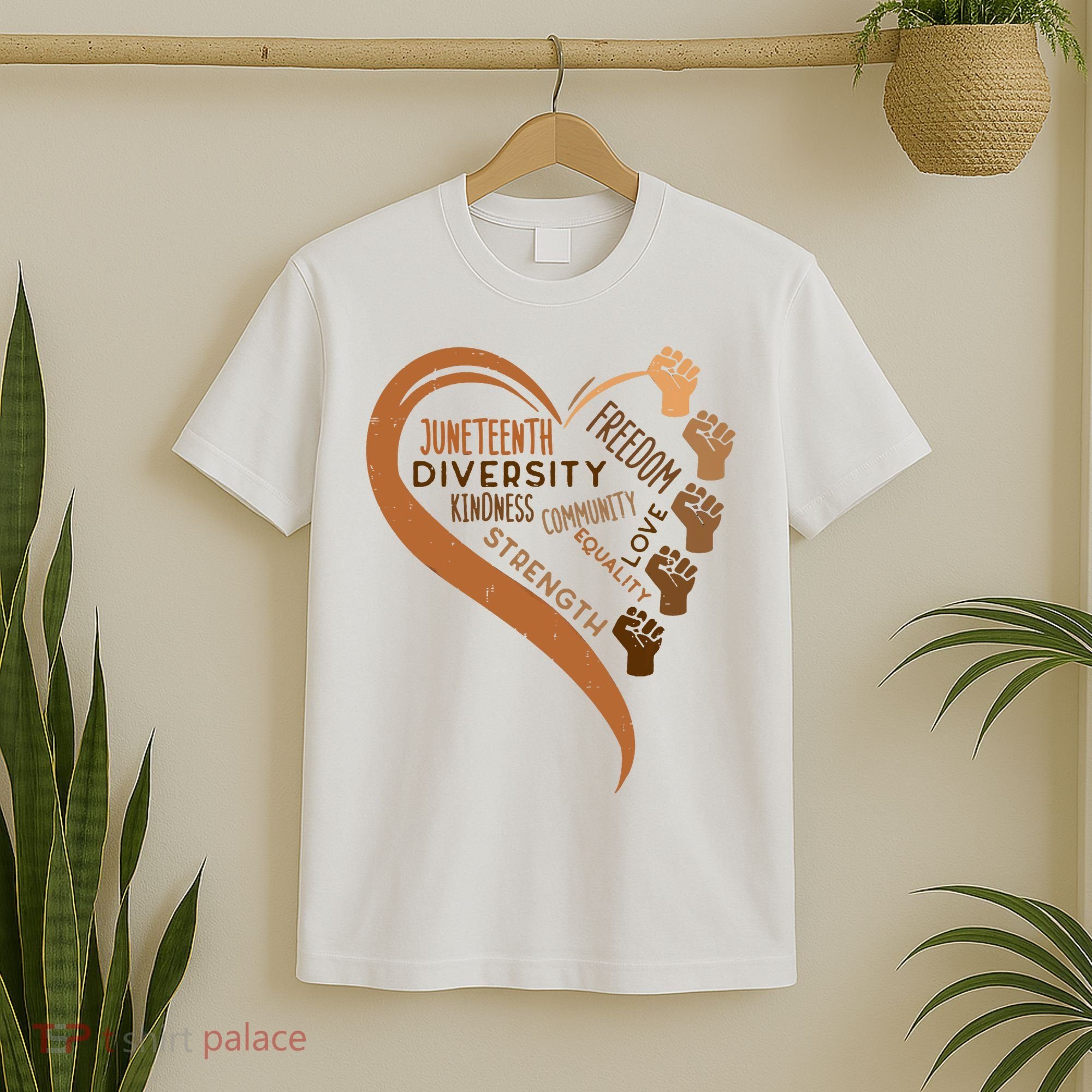 Juneteenth Heart Fists Black History Melanin T-Shirt