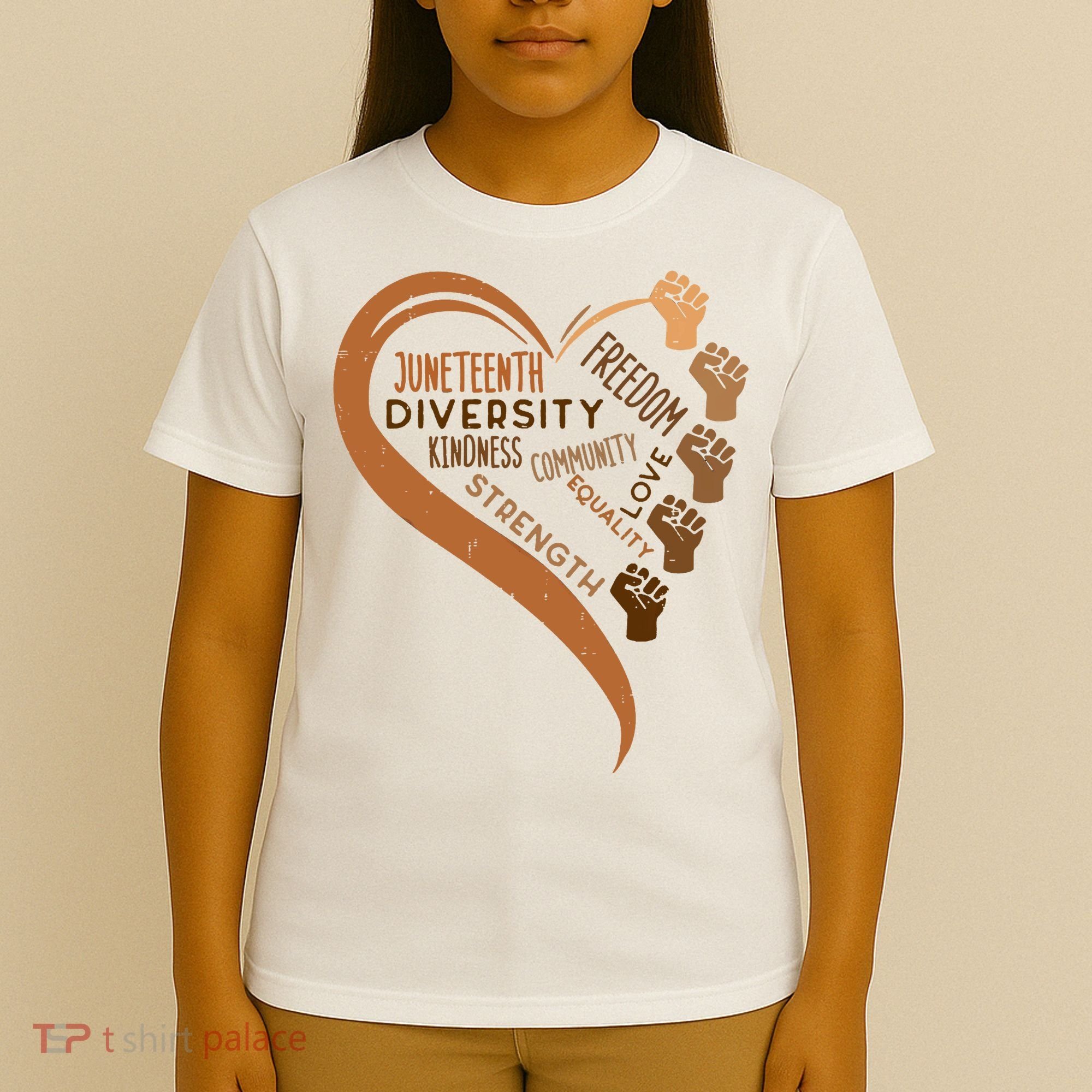 Juneteenth Heart Fists Black History Melanin T-Shirt