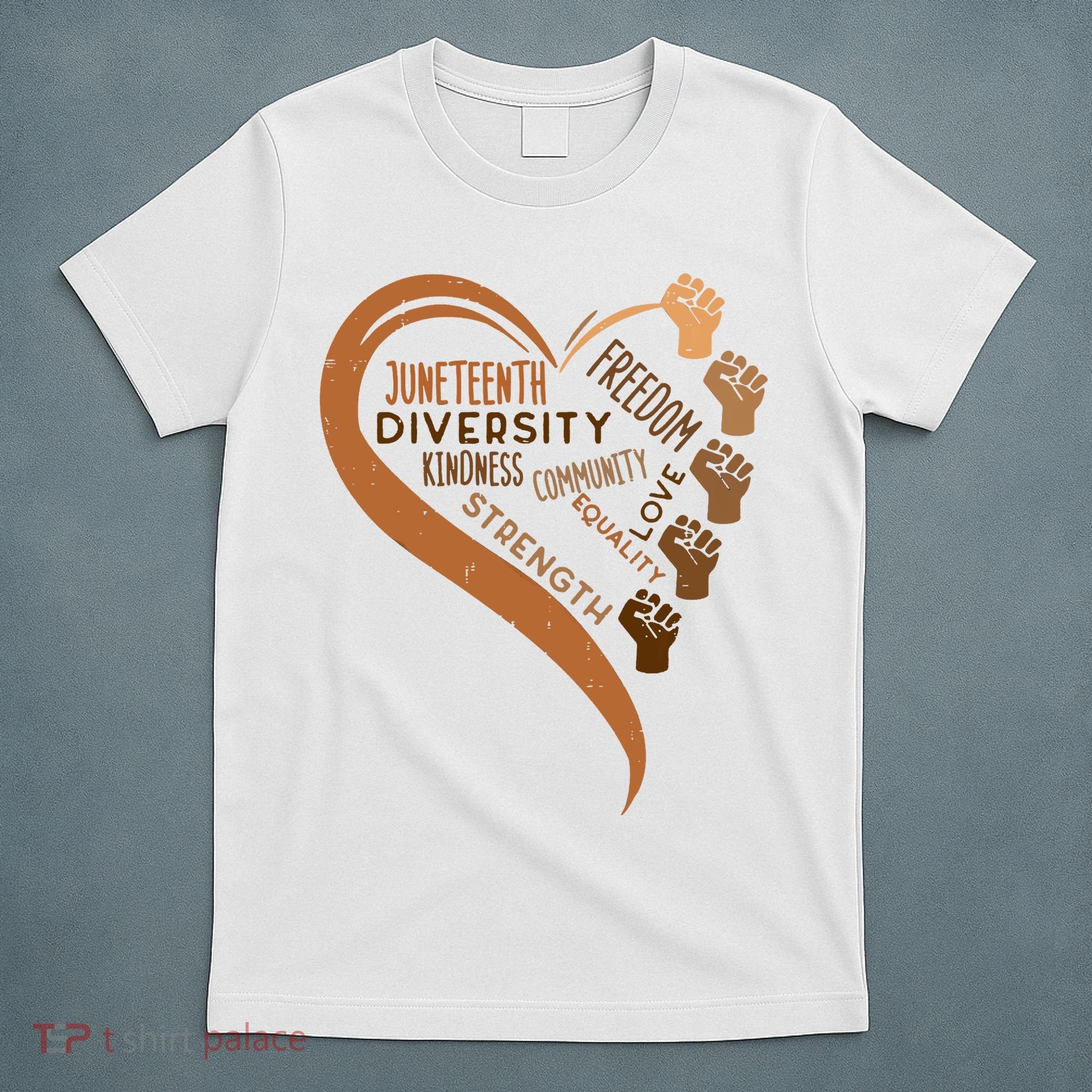 Juneteenth Heart Fists Black History Melanin T-Shirt