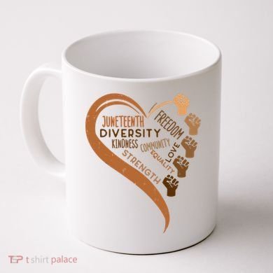 Juneteenth Heart Fists Black History Melanin Coffee Mug