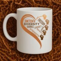 Juneteenth Heart Fists Black History Melanin Coffee Mug thumb 2