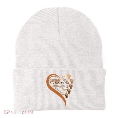 Juneteenth Heart Fists Black History Melanin Beanie