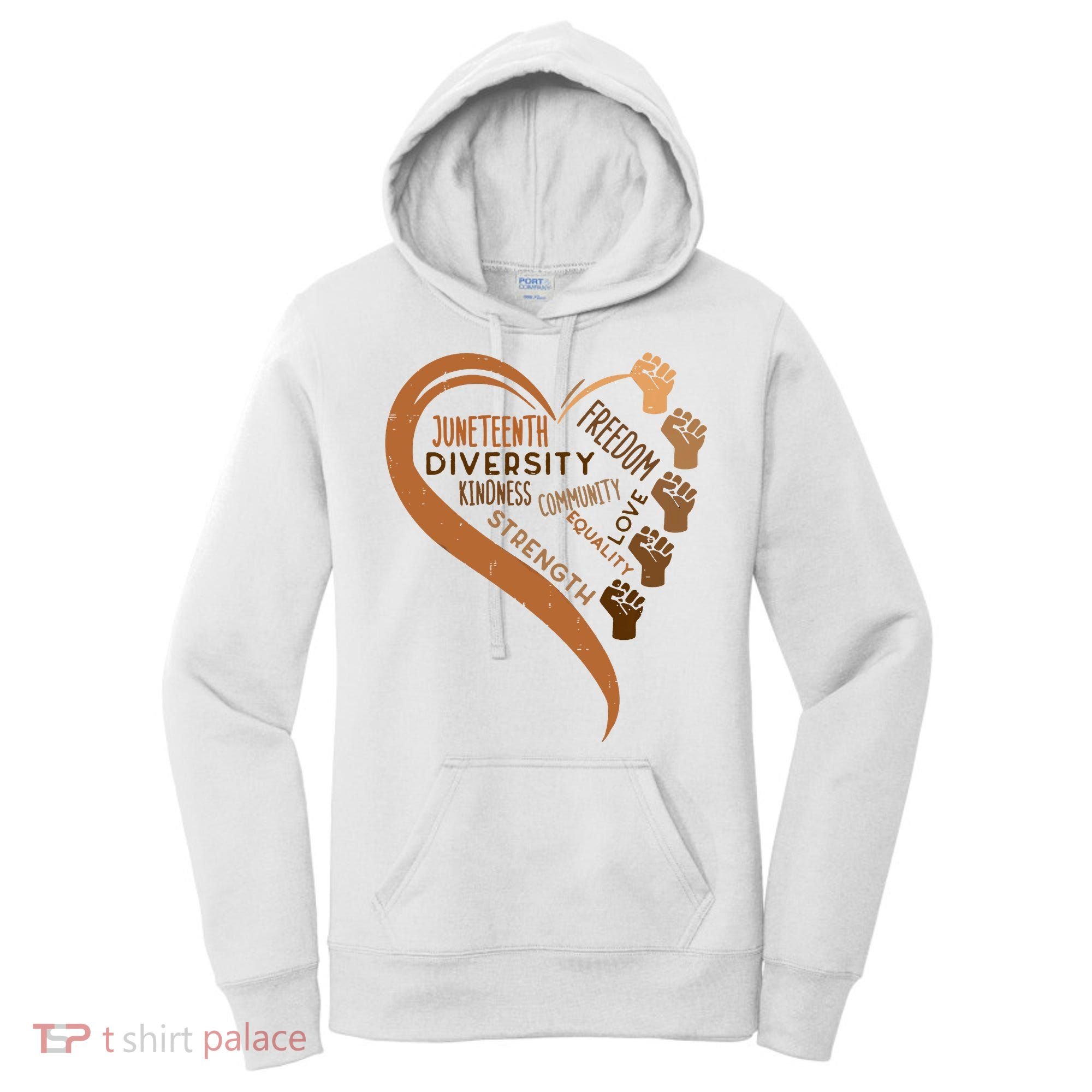 Juneteenth Heart Fists Black History Melanin Women's Hoodie