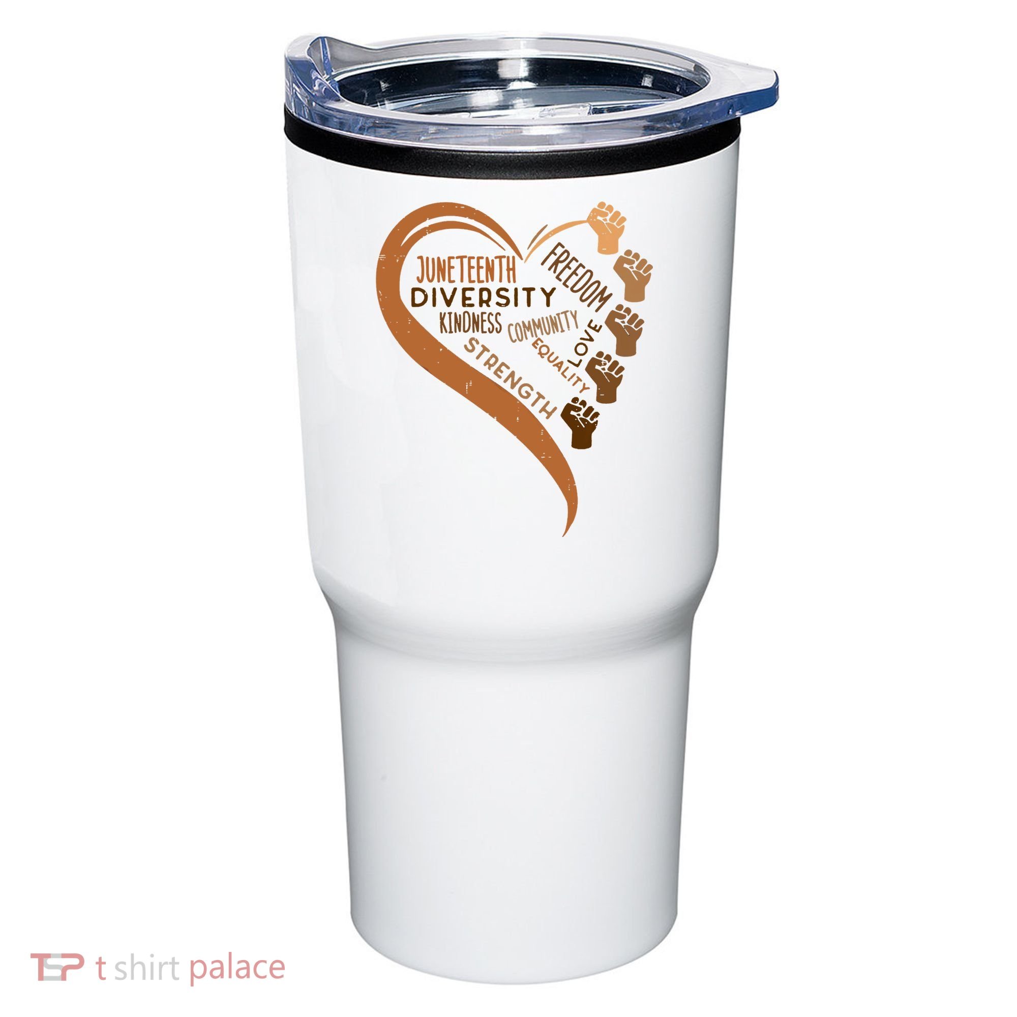 Juneteenth Heart Fists Black History Melanin Tumbler