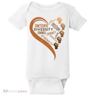 Juneteenth Heart Fists Black History Melanin Baby Bodysuit
