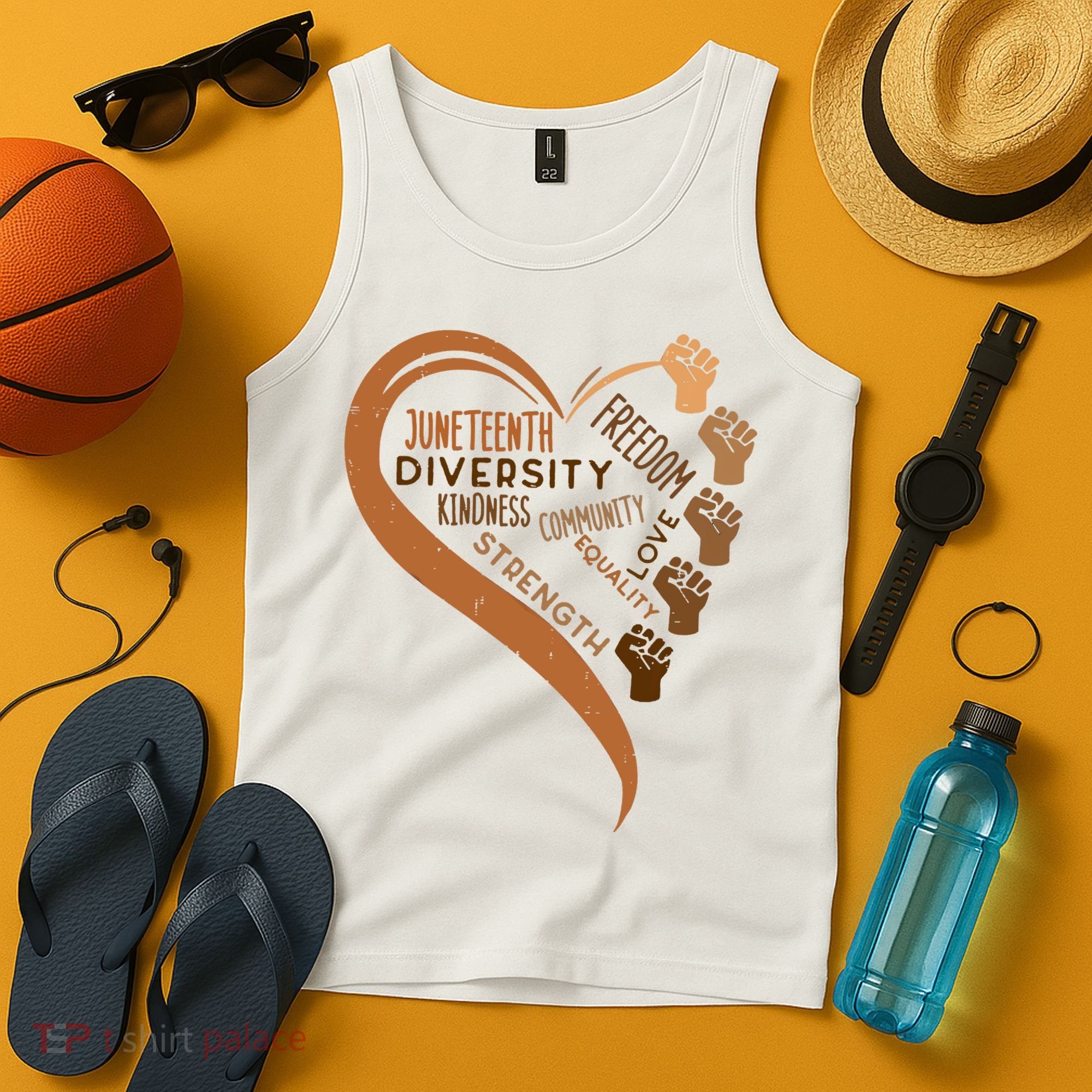 Juneteenth Heart Fists Black History Melanin Tank Top