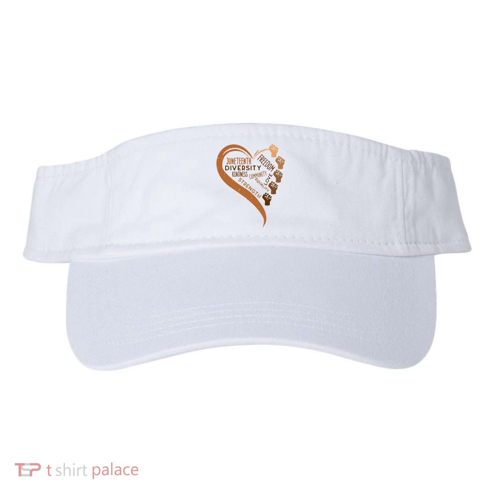 Juneteenth Heart Fists Black History Melanin Visor