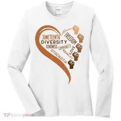 Juneteenth Heart Fists Black History Melanin Women's Long Sleeve Shirt