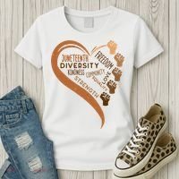 Juneteenth Heart Fists Black History Melanin Women's T-Shirt thumb 3