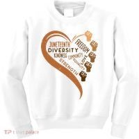 Juneteenth Heart Fists Black History Melanin Kids Sweatshirt thumb 0
