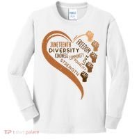 Juneteenth Heart Fists Black History Melanin Kids Long Sleeve Shirt thumb 0