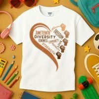 Juneteenth Heart Fists Black History Melanin Kids T-Shirt thumb 3