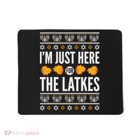  Just Here for Latkes Hebrew Jewish Happy Hanukkah Mousepad thumb 0