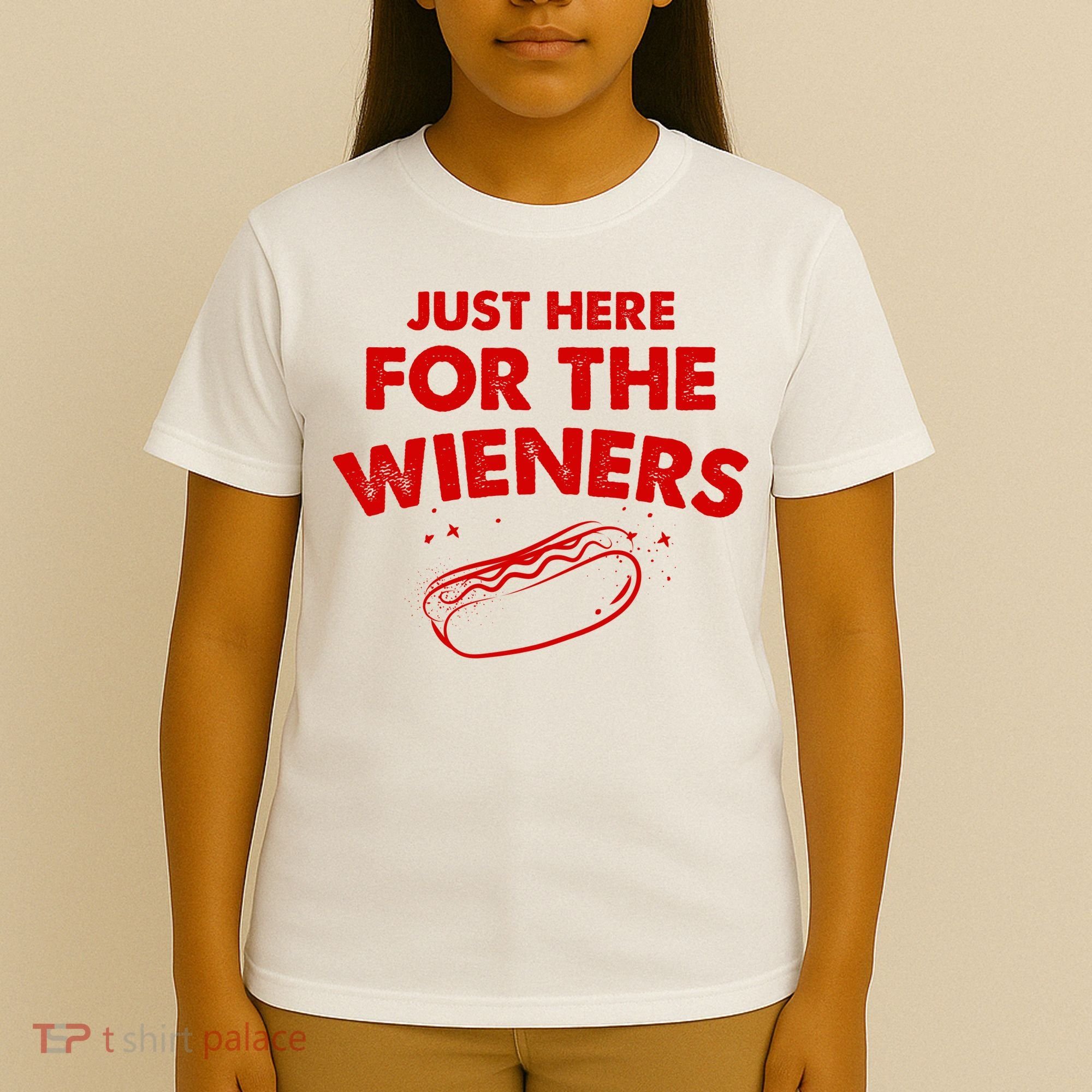 Just Here For The Wieners Funny Hot Dog 4th Of July American T-Shirt