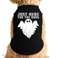 Just Here For The Boos Funny Ghost Doggie Tank thumb 0