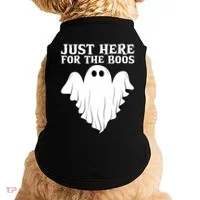 Just Here For The Boos Funny Ghost Doggie Tank thumb 0