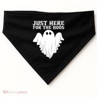 Just Here For The Boos Funny Ghost USA-Made Doggie Bandana thumb 0