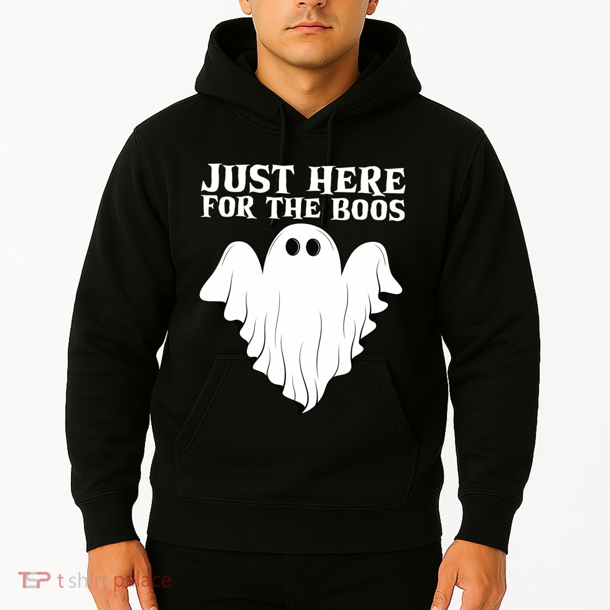 Just Here For The Boos Funny Ghost Hoodie